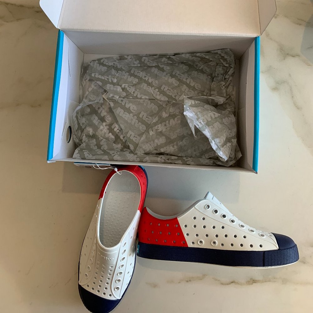 Native Shoes Jefferson Block (Shell White/Blue)